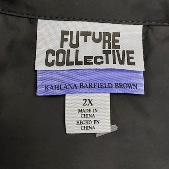 Sleeveless Nylon Button Down | Future Collective | 2X - Picture 6 of 8